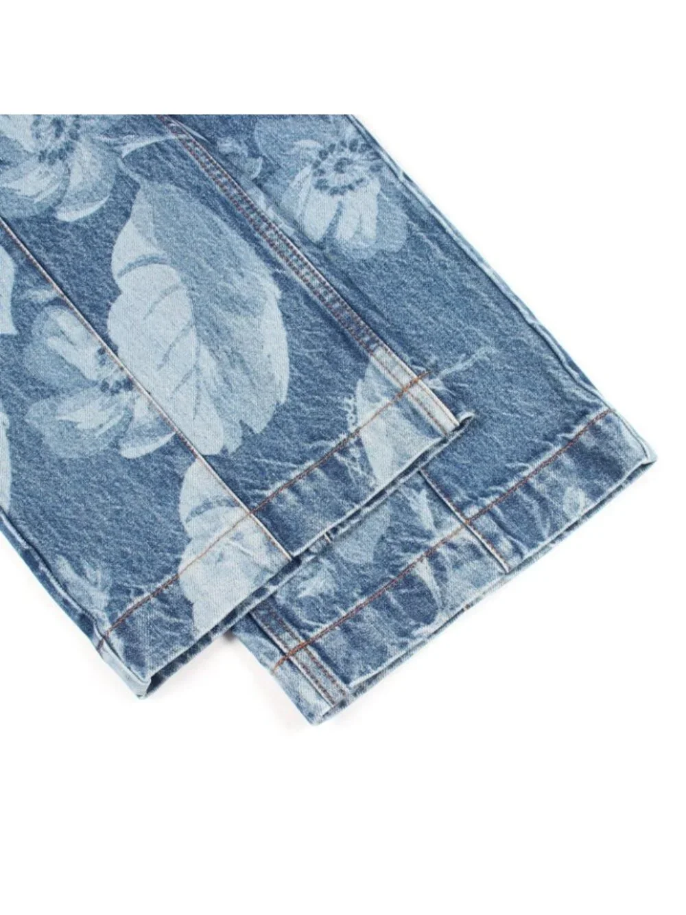 Fendi Denim Pants Floral Pattern Cotton